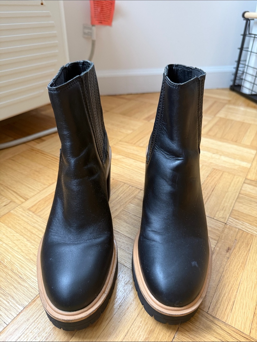 Dolce Vita Black Leather Chelsea Platform Boots - Women's Ankle Boot